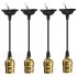4 Pack E27 Socket Screw Bulbs Edison Retro Pendant Lamp Holder With Wire Without Switch 110 220V  Golden 