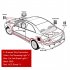 4 Parking Sensors LED Display Backlight Distance Parking Reverse Car Safety System Parking Sensor For Vehicle Auto blue