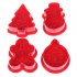 4 Pcs set 3D Christmas Cookie  Mould Biscuit Plunger Cutter Diy Baking Tool Red
