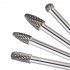 4 Pcs set 6  Long Reach Rotary  File  Set Rotary Burr Double Cut Tungsten Carbide Bit 1 4  Handle 4 piece set of extended tungsten steel grinding head
