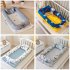 4 Pcs set Baby  Crib Cotton Cartoon Portable Removable Washable Bionic Bed Little crown  no quilt  90 50cm