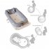 4 Pcs set Baby  Crib Cotton Cartoon Portable Removable Washable Bionic Bed Lion Homeland Blue  without quilt  90 50cm