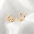 4 Pcs set Ear  Clip  Set Alloy Geometric Simple C shaped Non pierced Earrings Golden