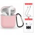 4 Pcs set For Apple AirPods 2 Wireless Charger Protective Silicone Case Cover Accessories Set Pink