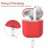 4 Pcs set For Apple AirPods 2 Wireless Charger Protective Silicone Case Cover Accessories Set white