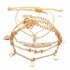4 Pcs set Women s  Bracelet Pearl Round bead Retro Simple Style Bracelet Golden