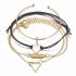 4 Pcs set Women s  Bracelet Heart shaped Geometric Retro Simple Style Alloy Bracelet  Golden