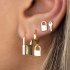 4 Pcs set  Women s  Earrings Key Lock Shape Earrings Set Golden