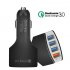 4 Port USB Car Charger Adapter Quick Charge 3 0 Fast Charging for Samsung iPhone black