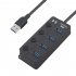 4 Port USB Hub 3 0 High Speed 5Gbps USB 3 0 Hub with Switch LED Multi USB Splitter Adapter for MacBook Pro Laptop PC black