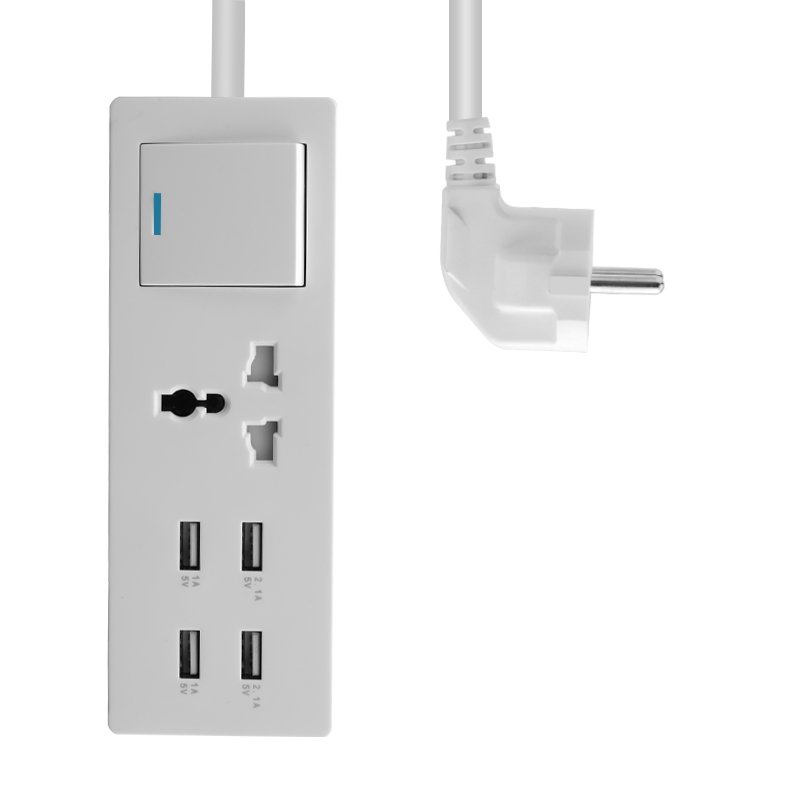 4 Port USB Wall Charger and Universal Socket
