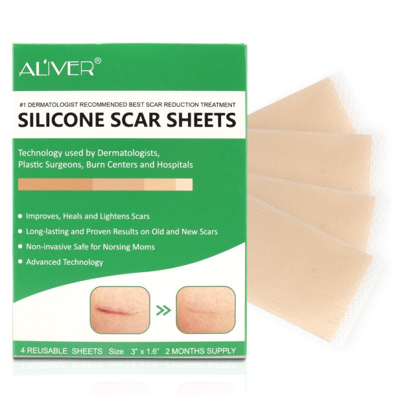 4 Sheets Scar Removal Patch Reusable Silicone Therapy Scar Repair Patch Long-lasting Sticker 4PCS