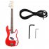 4 String Electric Bass Guitar Full Size With Connecting Line Fingerboard Wrench Instrument Wrench For Grown ups Beginners sky blue