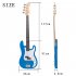 4 String Electric Bass Guitar Full Size With Connecting Line Fingerboard Wrench Instrument Wrench For Grown ups Beginners sunset black edge