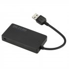 4 USB 3.0 HUB Port Splitter Adapter External Power Converter 5Gbps Ultra High Speed for IOS Laptop black