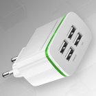 4 USB Wall Charger EU Plug Fast Charging Travel Charger Adapter Type-C Cable Phone Chargers white