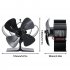 4 blade Mini Fan Environmentally Friendly Quiet Fireplace Thermal Power Blower black