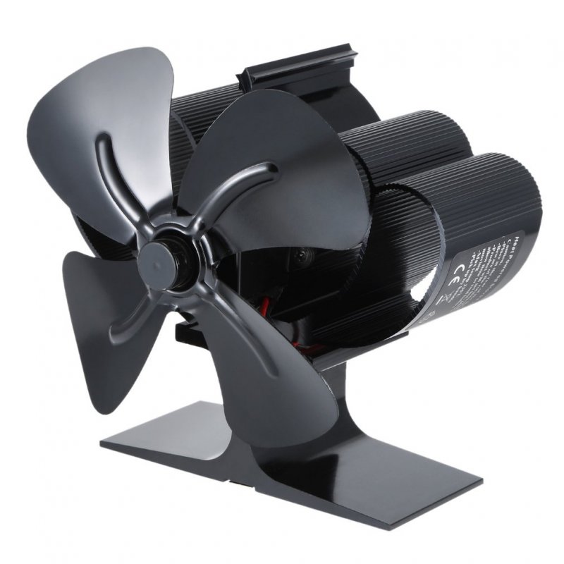4-blade Mini Fan Environmentally Friendly Quiet Fireplace Thermal Power Blower black