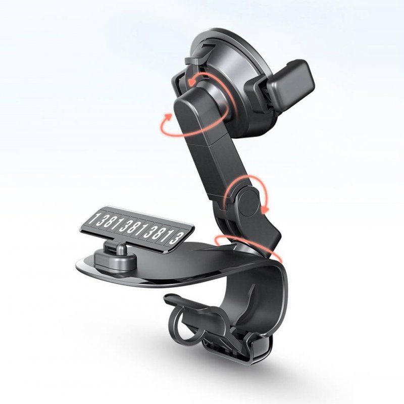 Car Phone Holder Stand 1200-degree Rotation Dashboard Mount Gps Navigation Frame Bracket Clip-on Cradle 