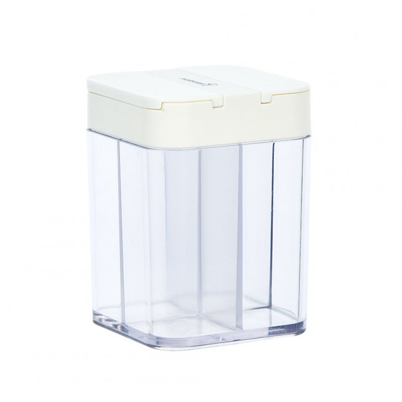 4-gird Sliding Seasoning  Box Storage Container Kitchen Cooking Accessories white