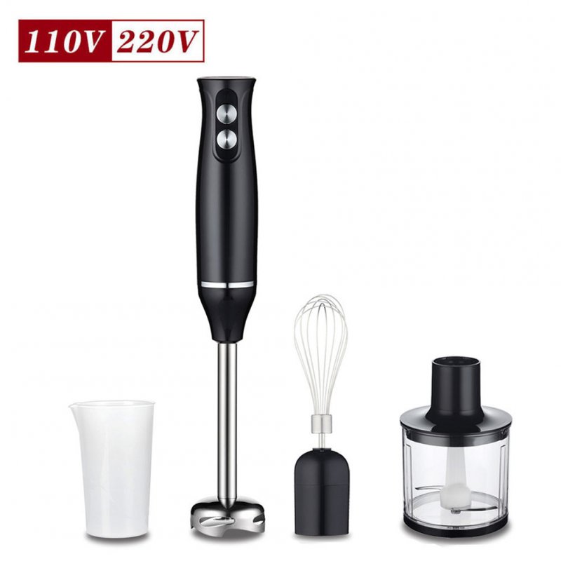 4-in-1 2 Speeds Handheld Immersion Hand Blender Set with Mixing Beaker Chopper