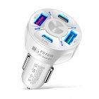 4-in-1 Car Charger Fast Charging Dock Pd 20w Type-c QC3.0 Usb 3.1a White