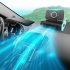4 in 1 Car Fan Center Console Multi functional Cooling Fans Wireless Charging Mobile Phone Holder Interior Accessories Black blue 12V