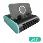 4-in-1 Car Fan Center Console Multi-functional Cooling Fans Wireless Charging Mobile Phone Holder Interior Accessories black blue 24V