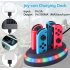 4 in 1 Controller Charger Station Fast Charging Dock Stand with LED Light for Nintendo Switch Joy con black