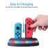 4 in 1 Controller Charger Station Fast Charging Dock Stand with LED Light for Nintendo Switch Joy con black