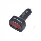 4 in 1 Dual USB Car Charger DC 5V 3 1A Universal with Voltage temperature Current Meter Tester Adapter Digital LED Display Black red light