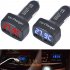 4 in 1 Dual USB Car Charger DC 5V 3 1A Universal with Voltage temperature Current Meter Tester Adapter Digital LED Display Black red light