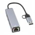 4 in 1 High speed Hub Type c Interface Usb3 0 Usb2 0 Rj45 Usb C Docking Station For Notebook Phone Tablet grey
