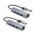 4 in 1 High speed Hub Type c Interface Usb3 0 Usb2 0 Rj45 Usb C Docking Station For Notebook Phone Tablet grey