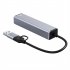 4 in 1 High speed Hub Type c Interface Usb3 0 Usb2 0 Rj45 Usb C Docking Station For Notebook Phone Tablet grey
