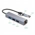 4 in 1 High speed Hub Type c Interface Usb3 0 Usb2 0 Rj45 Usb C Docking Station For Notebook Phone Tablet grey
