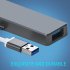 4 in 1 Hub Dock Multi functional Usb C Multi port Splitter Usb Adapter Station Portable Data Usb Splitter gray
