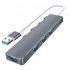 4 in 1 Hub Dock Multi functional Usb C Multi port Splitter Usb Adapter Station Portable Data Usb Splitter gray