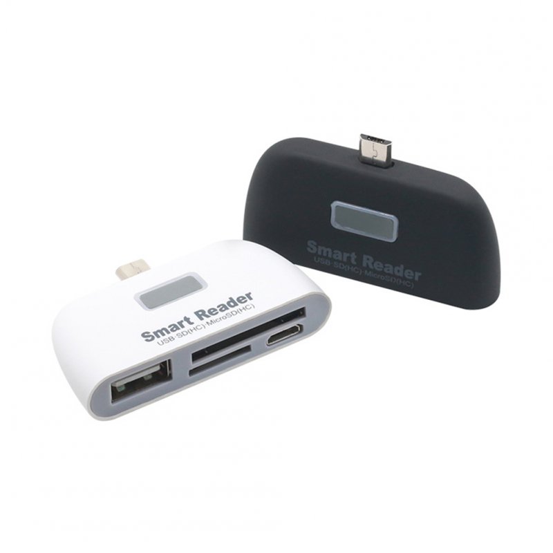 4 in 1 Memory Card Reader Adapter Micro USB OTG Mobile Phone SD TF Card Reader  (white)