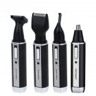4 in 1 Nose Ear Hair Trimmer Professional Electric Rechargeable Earlock Shaver Personal Care Tools For Men Black four in one_European round insert