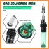 4 in 1 Portable Soldering Iron Kit Welding Pen Burner 1300 Degrees Butane Tip Tool with Visual Air Tank