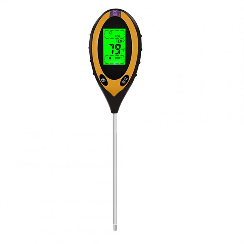 4-in-1 Soil Ph Meter Portable Lcd Screen Soil Acidity Temperature Humidity Sunlight Tester