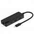4 in 1 USB 3 0 Hub RJ45 Ethernet LAN Network Adapter for iPhone iPad Support 10 100Mbps Speed black