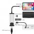 4 in 1 USB 3 0 Hub RJ45 Ethernet LAN Network Adapter for iPhone iPad Support 10 100Mbps Speed black