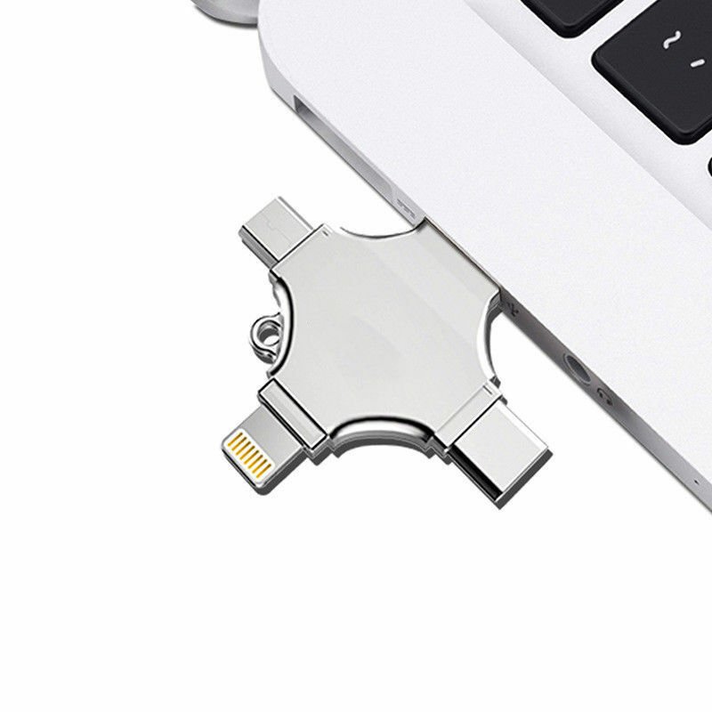 4 in 1 USB Flash Drive Quick-charging Type-C USB Flash Drive Storage Memory Stick for iPhone Andriod Samsung
