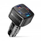 4-in-1 Usb Charger 38w Pd Qc3.0 3.1a 2usb Type-c Fast Charging Dock Multifunctional Dual Line Car Charger Adapter black