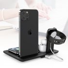 4-in-1 Wireless  Charger Adjustable Foldable Desktop Fast Charging Station Stand For Mobile Phone Watch Headphones Pencils black