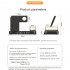 4 in 1 Wireless Fast Charger Alarm Clock RGB Night Light Wireless Charging Station for Watch Phone Black for Samsung