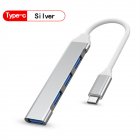 4-port Usb 3.0 Hub High-speed Type-c Splitter 5gbps For Pc Computer Accessories Multi Port Hub Usb 3.0 2.0 type-C silver