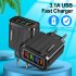 4 port Usb Mobile Phone Charger With Led Light 5V 3A Travel Fast Quick Charging Usb Adapter US EU Plug black EU Plug
